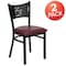Flash Furniture Black Coffee Chair-Burg Seat, PK2 2-XU-DG-60099-COF-BURV-GG - alternate 7