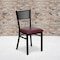 Flash Furniture Black Grid Chair-Burg Seat, PK2 2-XU-DG-60115-GRD-BURV-GG - alternate 1