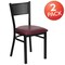 Flash Furniture Black Grid Chair-Burg Seat, PK2 2-XU-DG-60115-GRD-BURV-GG - alternate 2