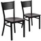 Flash Furniture Black Grid Chair-Mah Seat, PK2 2-XU-DG-60115-GRD-MAHW-GG - alternate 4