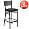 Flash Furniture Black Grid Stool-Black Seat, PK2 2-XU-DG-60116-GRD-BAR-BLKV-GG - alternate 3