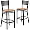 Flash Furniture Black Grid Stool-Nat Seat, PK2 2-XU-DG-60116-GRD-BAR-NATW-GG - alternate 5