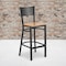 Flash Furniture Black Grid Stool-Nat Seat, PK2 2-XU-DG-60116-GRD-BAR-NATW-GG - alternate 1