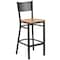 Flash Furniture Black Grid Stool-Nat Seat, PK2 2-XU-DG-60116-GRD-BAR-NATW-GG - alternate 4