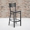 Flash Furniture Black Grid Stool-Wal Seat, PK2 2-XU-DG-60116-GRD-BAR-WALW-GG - alternate 1