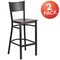 Flash Furniture Black Grid Stool-Wal Seat, PK2 2-XU-DG-60116-GRD-BAR-WALW-GG - alternate 3