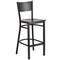 Flash Furniture Black Grid Stool-Wal Seat, PK2 2-XU-DG-60116-GRD-BAR-WALW-GG - alternate 2