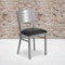 Flash Furniture Silver Slat Back Metal Restaurant Chair, Black Vinyl Seat, PK2 2-XU-DG-60401-BLKV-GG - alternate 1
