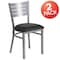 Flash Furniture Silver Slat Back Metal Restaurant Chair, Black Vinyl Seat, PK2 2-XU-DG-60401-BLKV-GG - alternate 7