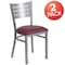 Flash Furniture Silver Slat Chair-Burg Seat, PK2 2-XU-DG-60401-BURV-GG - alternate 2