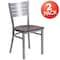 Flash Furniture Silver Slat Chair-Mah Seat, PK2 2-XU-DG-60401-MAHW-GG - alternate 2