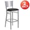 Flash Furniture Silver Slat Stool-Black Seat, PK2 2-XU-DG-60402-BAR-BLKV-GG - alternate 3