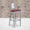 Flash Furniture Silver Slat Stool-Burg Seat, PK2 2-XU-DG-60402-BAR-BURV-GG - alternate 1