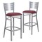 Flash Furniture Silver Slat Stool-Burg Seat, PK2 2-XU-DG-60402-BAR-BURV-GG - alternate 2