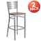 Flash Furniture Silver Slat Stool-Chy Seat, PK2 2-XU-DG-60402-BAR-CHYW-GG - alternate 5