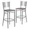 Flash Furniture Silver Slat Stool-Mah Seat, PK2 2-XU-DG-60402-BAR-MAHW-GG - alternate 3