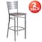 Flash Furniture Silver Slat Stool-Mah Seat, PK2 2-XU-DG-60402-BAR-MAHW-GG - alternate 4