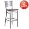 Flash Furniture Silver Slat Stool-Wal Seat, PK2 2-XU-DG-60402-BAR-WALW-GG - alternate 5