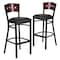 Flash Furniture Bk/Mah 4 Sqr Stool-Black Seat, PK2 2-XU-DG-60515-MAH-BAR-BLKV-GG - alternate 2