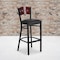 Flash Furniture Bk/Mah 4 Sqr Stool-Black Seat, PK2 2-XU-DG-60515-MAH-BAR-BLKV-GG - alternate 1