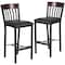 Flash Furniture Bk/Nat Vert Stool-Black Seat, PK2 2-XU-DG-60618B-WAL-BLKV-GG - alternate 4