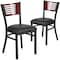 Flash Furniture Bk/Mah Slat Chair-Black Seat, PK2 2-XU-DG-6G5B-MAH-BLKV-GG - alternate 3