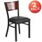 Flash Furniture Bk/Mah Slat Chair-Black Seat, PK2 2-XU-DG-6G5B-MAH-BLKV-GG - alternate 7