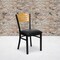 Flash Furniture Black Slat Back Metal Chair, Natural Wood Back, Black Vinyl Seat, PK2 2-XU-DG-6G7B-SLAT-BLKV-GG - alternate 1