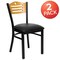 Flash Furniture Black Slat Back Metal Chair, Natural Wood Back, Black Vinyl Seat, PK2 2-XU-DG-6G7B-SLAT-BLKV-GG - alternate 8