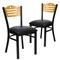 Flash Furniture Black Slat Back Metal Chair, Natural Wood Back, Black Vinyl Seat, PK2 2-XU-DG-6G7B-SLAT-BLKV-GG - alternate 6