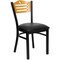 Flash Furniture Black Slat Back Metal Chair, Natural Wood Back, Black Vinyl Seat, PK2 2-XU-DG-6G7B-SLAT-BLKV-GG - alternate 2