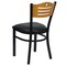 Flash Furniture Black Slat Back Metal Chair, Natural Wood Back, Black Vinyl Seat, PK2 2-XU-DG-6G7B-SLAT-BLKV-GG - alternate 3