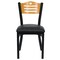 Flash Furniture Black Slat Back Metal Chair, Natural Wood Back, Black Vinyl Seat, PK2 2-XU-DG-6G7B-SLAT-BLKV-GG - alternate 4