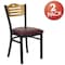 Flash Furniture Bk/Nat Slat Chair-Burg Seat, PK2 2-XU-DG-6G7B-SLAT-BURV-GG - alternate 7