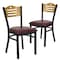 Flash Furniture Bk/Nat Slat Chair-Burg Seat, PK2 2-XU-DG-6G7B-SLAT-BURV-GG - alternate 3