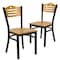 Flash Furniture Bk/Nat Slat Chair-Wood Seat, PK2 2-XU-DG-6G7B-SLAT-NATW-GG - alternate 2
