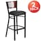 Flash Furniture Bk/Mah Slat Stool-Black Seat, PK2 2-XU-DG-6H1B-MAH-BAR-BLKV-GG - alternate 6