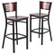 Flash Furniture Bk/Mah Slat Stool-Wood Seat, PK2 2-XU-DG-6H1B-MAH-BAR-MTL-GG - alternate 5