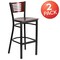 Flash Furniture Bk/Mah Slat Stool-Wood Seat, PK2 2-XU-DG-6H1B-MAH-BAR-MTL-GG - alternate 2