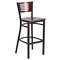 Flash Furniture Bk/Mah Slat Stool-Wood Seat, PK2 2-XU-DG-6H1B-MAH-BAR-MTL-GG - alternate 6