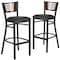 Flash Furniture Bk/Wal Slat Stool-Black Seat, PK2 2-XU-DG-6H1B-WAL-BAR-BLKV-GG - alternate 5