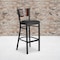 Flash Furniture Bk/Wal Slat Stool-Black Seat, PK2 2-XU-DG-6H1B-WAL-BAR-BLKV-GG - alternate 1