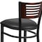 Flash Furniture Bk/Wal Slat Stool-Black Seat, PK2 2-XU-DG-6H1B-WAL-BAR-BLKV-GG - alternate 8