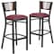 Flash Furniture Bk/Wal Slat Stool-Burg Seat, PK2 2-XU-DG-6H1B-WAL-BAR-BURV-GG - alternate 2