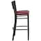 Flash Furniture Bk/Wal Slat Stool-Burg Seat, PK2 2-XU-DG-6H1B-WAL-BAR-BURV-GG - alternate 8