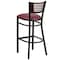 Flash Furniture Bk/Wal Slat Stool-Burg Seat, PK2 2-XU-DG-6H1B-WAL-BAR-BURV-GG - alternate 5