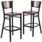Flash Furniture Bk/Wal Slat Stool-Wood Seat, PK2 2-XU-DG-6H1B-WAL-BAR-MTL-GG - alternate 4