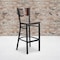 Flash Furniture Bk/Wal Slat Stool-Wood Seat, PK2 2-XU-DG-6H1B-WAL-BAR-MTL-GG - alternate 1