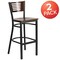 Flash Furniture Bk/Wal Slat Stool-Wood Seat, PK2 2-XU-DG-6H1B-WAL-BAR-MTL-GG - alternate 2