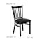 Flash Furniture Black Vertical Back Metal Restaurant Chair, Black Vinyl Seat, PK2 2-XU-DG-6Q2B-VRT-BLKV-GG - alternate 2